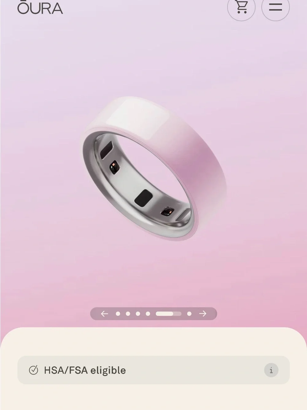 Oura Ring in Pale Pink Gloss Size 6
